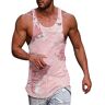 BOTCAM Tanktop voor mannen en heren, zomer, surf, strand, tanktop, grote maat, casual, ademend, mouwloos, top, losse volledige print, tanktop, strand, tanktop, heren, roze, M