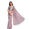 Shri Balaji Silk & Cotton Saree Emporium Lavendel Georgette Klaar Om Te Dragen Designer Saree Party Bruiloft 6263, Paars, XS