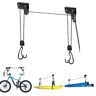 doorslay Fietslift, garageopslag, fietslift riemschijvensysteem met 60 kg lagers, plafondfietsendrager, robuuste fietshanger voor het plafond