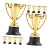 Generic 10 Stuks Kleine Trofee Speelgoed Trofee Award Trofee Beker Decoratie Plastic Trofeeën Prop Game Trofeeën Vroege Leertrofeeën Plastic Gouden Trofeeën Multifunctionele Trofee