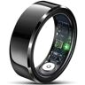 NJDQFA Fitnesstracker met APP, draagbare fitness-slaaphartslagtrackerring met oplaadcompartiment, slimme ring voor heren en dames,zwart,8（18.1mm）