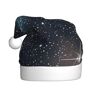 Ogniwo Kerstmuts Kerstmuts voor volwassen pluche kerstmuts met een pompon bovenop voor kerstmankostuum feest, sterrenbeeld sterrenstelsels sterrenstelsels print