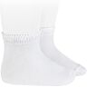 Condor Calcetines cortos con bolillo calado de Cóndor Blanco, Talla 00 (3-6 meses)