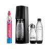 SodaStream Bruiswatermachine TERRA voordeelverpakking met CO2-cilinder, 2 x 1 l vaatwasmachinebestendige kunststof fles en 1 x 0,5 l vaatwasmachinebestendige kunststof fles, hoogte 44 cm, zwart