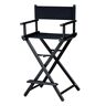 SSWERWEQ Campingstoelen Hoge aluminium frame make-up artiest directeur stoel opvouwbare tuinmeubilair lichtgewicht draagbare opvouwbare directeur make-up stoel (Color : Schwarz)