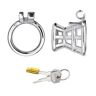MKGMYGZ Flat Chastity Cage Chastity Devices with Karabiner Stainless Steel Chastity Lock for Men Penis Cage Man Fish Basket Dark Lock Design, Good Concealment, SM Sex Toys V (55mm/2.17in)