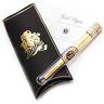 Babes Papes Gold Papes 24 karaat Gold Rolling Papers 1x Pre Rolled Gold Cone met stijlvolle glazen buis en voetstuk voor de presentatie van de King Size Pre Rolled Cones met Paper Filter Tip