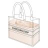 DGAZ Silk Tote Organizer Insert Fits Dior Book Tote Mini/S/M/L, Luxury Handbag & Tote Shaper (Large, Craie)