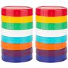 Huante 16 Pack Plastic Mason Jar Deksels Gekleurde Mason Jar Caps 100% compatibel voor Ball Kerr Wide Mason Jars (Brede Mond)