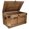 Creative Houten box, schatkist, opbergdoos, bedkist, rustieke kist, salontafel, speelgoedkist, 77x49x45 cm, handgemaakte houten kist, ecologische houtolie bruin