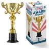 Prextex 25 cm Gold Trophy Cup Award voor Trofee Awards en grappige feestvieringen, prijsuitreiking en waarderingsgeschenk, Dundee Award, voetbaltrofee en feestverrassingen