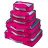 G4Free Organizer voor bagage, thuis, verpakkingskubus, keuze uit voordeelsets van 3, 4, 6, 7, 9 stuks, voordeelset van 6 stuks (1x S, 2x M, 2x L, 1x XL), roze