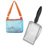 Fubdnefvo Strand-netschep met net-strandtas voor kinderen, schelpverzamelschep van metaal + PP voor het filteren van zand voor het verzamelen van schelpen