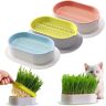 BIRKIM Cat Grass Planter,Soilless Culture Cat Grass Planting Container,Hydroponic Durable Cat Grass Planting Kit,Good for Cat Grass Seed Germination (3Pcs-A)