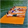 KEuLen Drijvende watermat water drijvende mat drijvende mat voor meer watermat -drijvende mat voor meer drijvende watermat, XPE drijvend eiland voor kinderen en volwassenen (kleur: oranje, maat: 4,5 m x