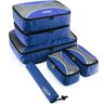 G4Free Organizer voor bagage, thuis, verpakkingskubus, keuze uit voordeelsets van 3, 4, 6, 7, 9 stuks, voordeelset van 6 stuks, blauw