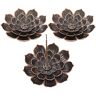 N\C 3 Stukken Lotus Messing Wierook Houder Stick Wierook Brander Cone Wierook Brander, Lotus Wierookvat Stick Wierookhouder Voor Woonkamer, Kantoor, Yoga,Slaapkamer