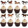 luckaide Pferde Geburtstagsdeko, 16 Stück Tortendeko Pferd,Cupcake Topper Pferd Kuchendeckel,für Kindergeburtstag Party Pferd Thema Party Deko,Geburtstagsfeiern zum Thema Pferderennen,Muffin Deko