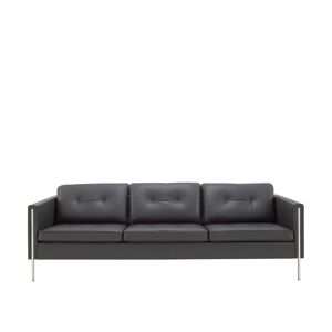 Ligne Roset Andy Medium Settee, Brilliant Chromed, Leather Cat. W, Kyoto Anthracite 5292