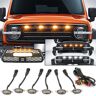 Universal Car Front LED Grille Light  Smoked Amber  White 4LED Grill Light  Eagle Eye Lamp para