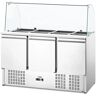 Mesa refrigerada para saladas - com vitrina de vidro - Royal Catering - 368 l - para 8 recipientes GN - 137 x 70 cm RCLK-W368