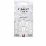 Elegant Touch Polished Colour nails with glue squoval #quite white