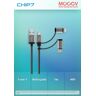 Mooov Cabo Usb-A 3-Em-1 Mfi/usb-C/micro-Usb Reforçado Ultimate 1 M Preto