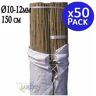 Suinga Tutor de bambu natural 150 cm 10-12 mm Pacote 50 Varas de bambu ecológicas para apoiar árvores, plantas e vegetais