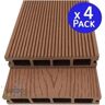 Suinga Tablon jardin composite 220 x 14,6 x 2,5 cm, marrón (Pack 4)