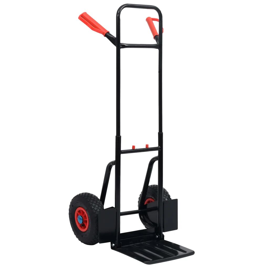 vidaXL Cărucior telescopic manual, 200 kg, negru și roșu