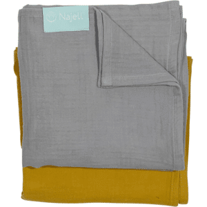 Najell Muslinfiltar Dijon Yellow/Mercury Grey 2-pack