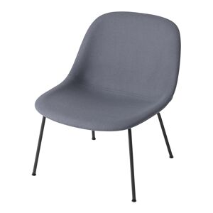 Muuto - Fiber Lounge Chair Tube Base Divina 154/ Black - Svart - Fåtöljer - Metall/trä/plast
