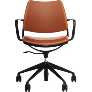 Stua Kontorsstol Gas Task Chair, Färg Cognac Ecoleather, Underrede/ben Vit