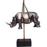 Kare Designová dekorační figurka Hanging Rhino, vtipná dekorační figurka nosorožec, malá, neobvyklá dekorace, dekorativní stolní dekorace, dekorační předmět šedé, zlato, (v/š/h) 43 x 25 x 15 cm