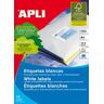 APLI 001633 Pack 100 weiβe Etiketten für Drucker 97X42.4