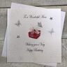 WHITE COTTON CARDS Code BD35A to A Wonderful Mum Happy Birthday, handgefertigt