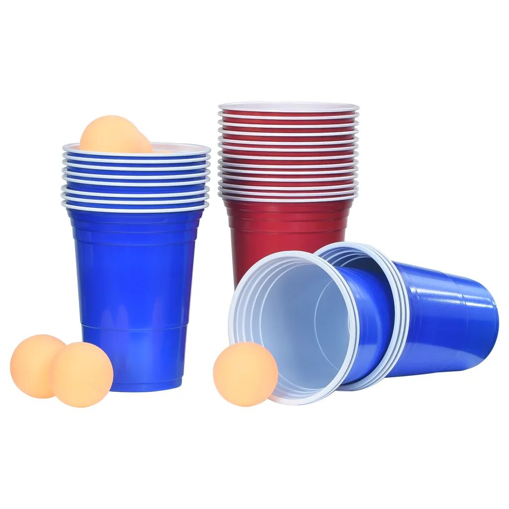 vidaXL Sada na beer pong 0,5 l plast