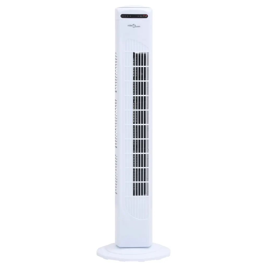 vidaXL Vežový ventilátor s diaľkovým ovládaním a časovačom Φ24x80 cm biely