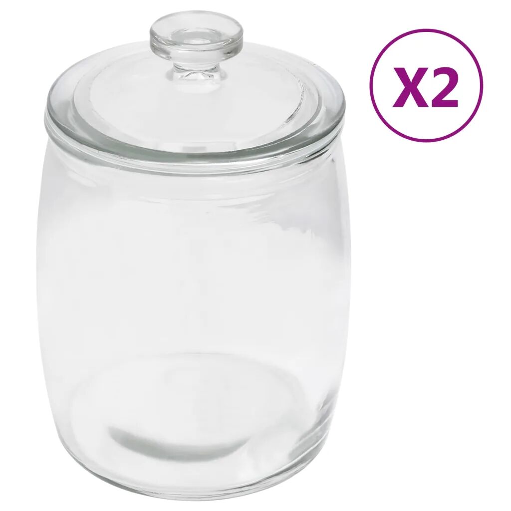 vidaXL Skladovacie sklenené poháre s viečkami 2 ks 2000 ml