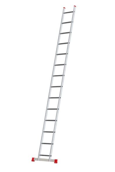 B2B Partner Hliníkový jednodielny oporný rebrík hobby, 3,9 m, 14 priečok