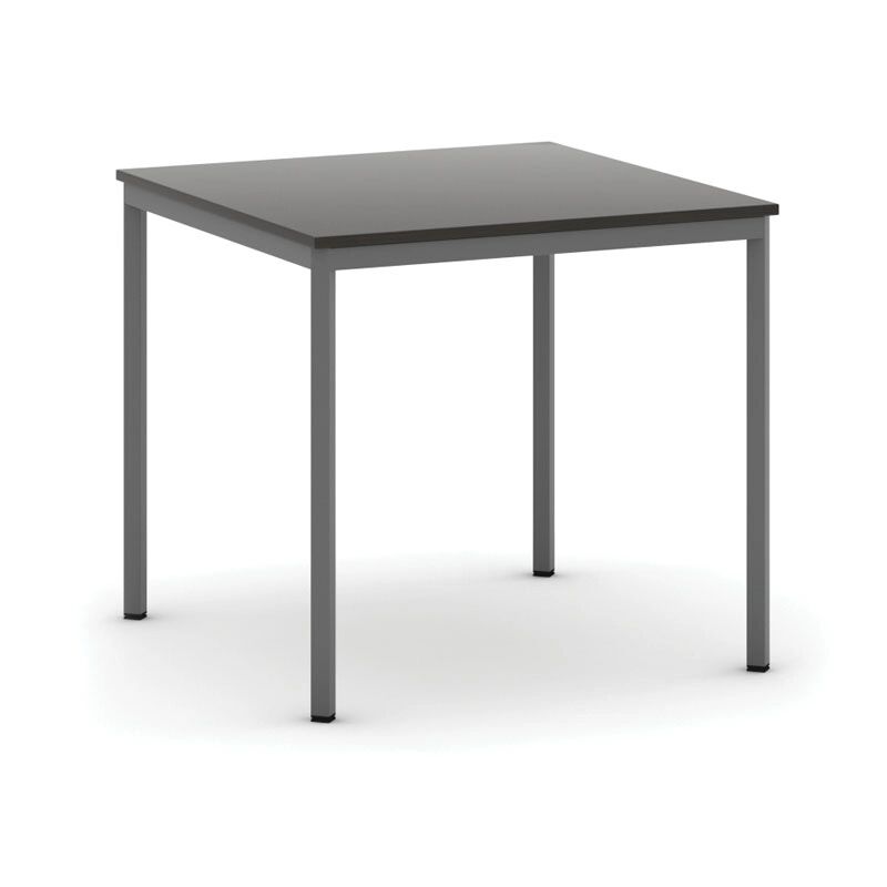 B2B Partner Stôl jedálenský, 800 x 800 mm doska wenge, podnož tm. sivá