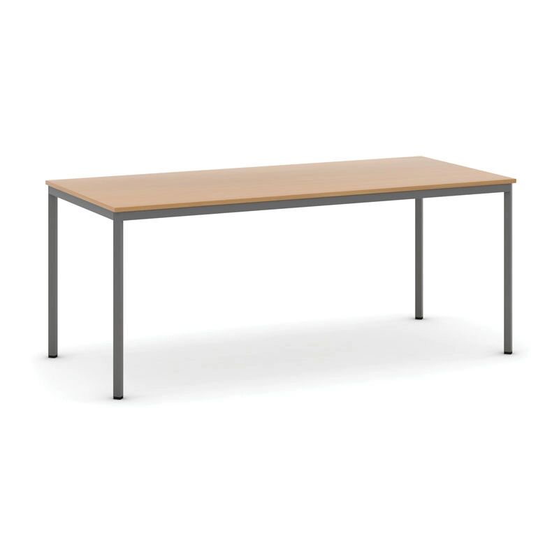 B2B Partner Stôl jedálenský, 1800 x 800 mm doska buk, podnož tm. sivá