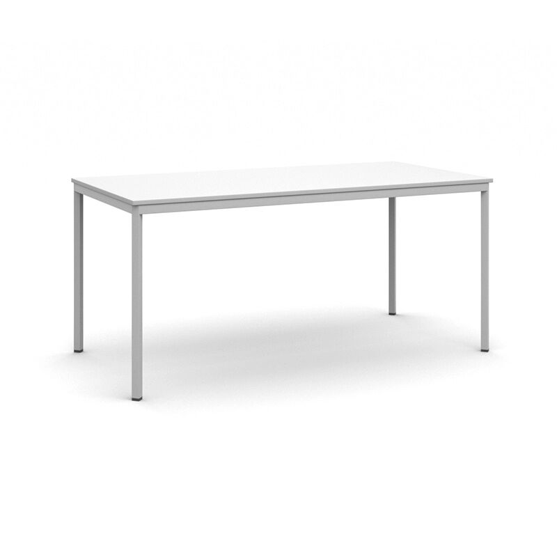 B2B Partner Stôl jedálny, 1600 x 800 mm doska biela, podnož svetlo šedá