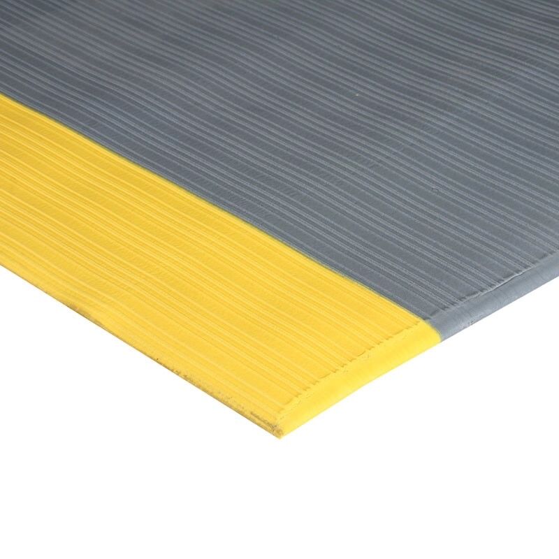 B2B Partner Protiúnavová rohož s drážkami a žltými okrajmi, 0,9 x 18,3 m