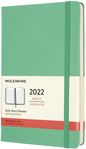 MOLESKINE Diár 2022 denný tvrdý zelený – L