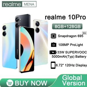 Realme-10 Pro 5G Snapdragon 695 Processor, 108MP Dual Camera, 33W SuperVOOC Charge, 8GB + 128GB