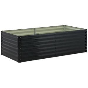 Uniprodo Metal Raised Garden Bed - 200 x 60 x 100 cm - steel (galvanised) UNI_MGRS_02
