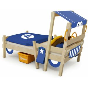 Kid's bed, single bed Crazy Sparky Fun - canvas cover children's bed 90 x 200 cm - blue - blue - Wickey