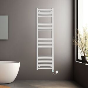 NRG (White, 1800x500mm) Prefilled Electric Heated Towel Rail Radiator Curved Thermo NRG (White, 1800x500mm) Prefilled Electric Heated Towel Rail Radiator Curved Thermo