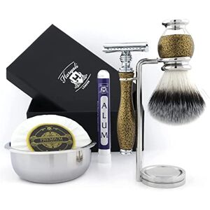 Haryali London Shaving Kit – 6 Pc Shaving Kit – Double Edge Safety Razor - Synthetic Silvertip Shaving Brush – Shaving Soap – Shaving Bowl – Shaving Stand – Alum Pencil